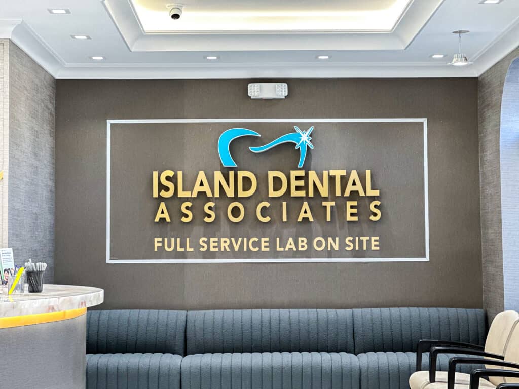 Island dental dentist in levittown - backlit sign