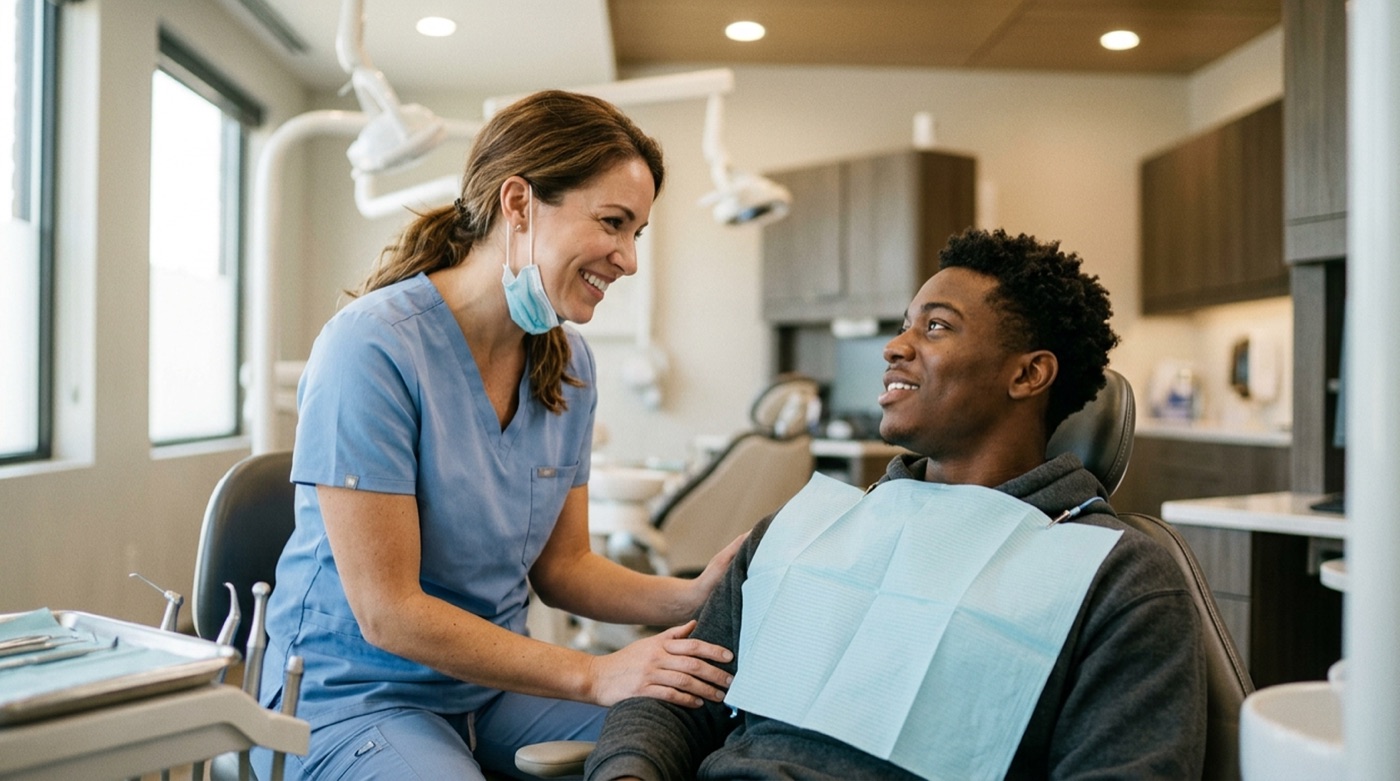 Professional implant maintenance visit at Island Dental