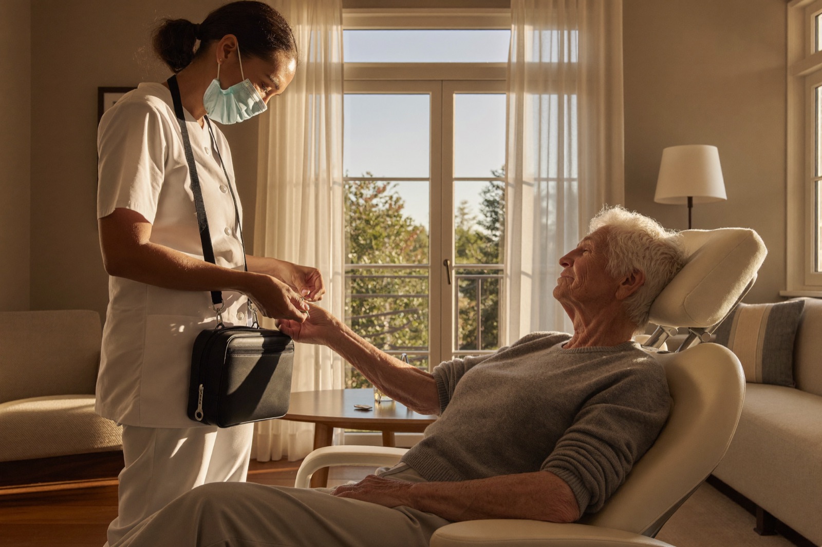 Island Dental dentist providing care during a house call