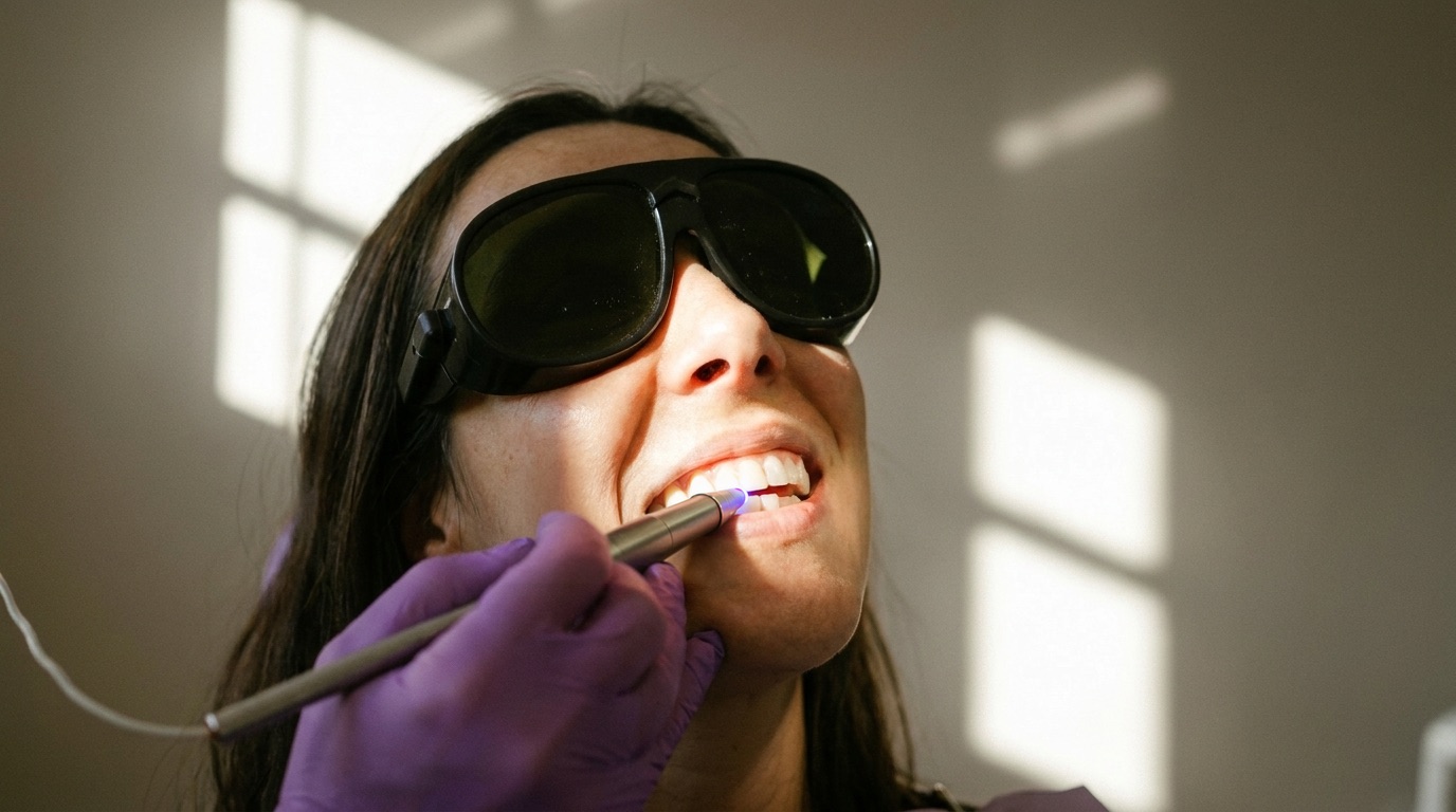 Laser gum recontouring treatment