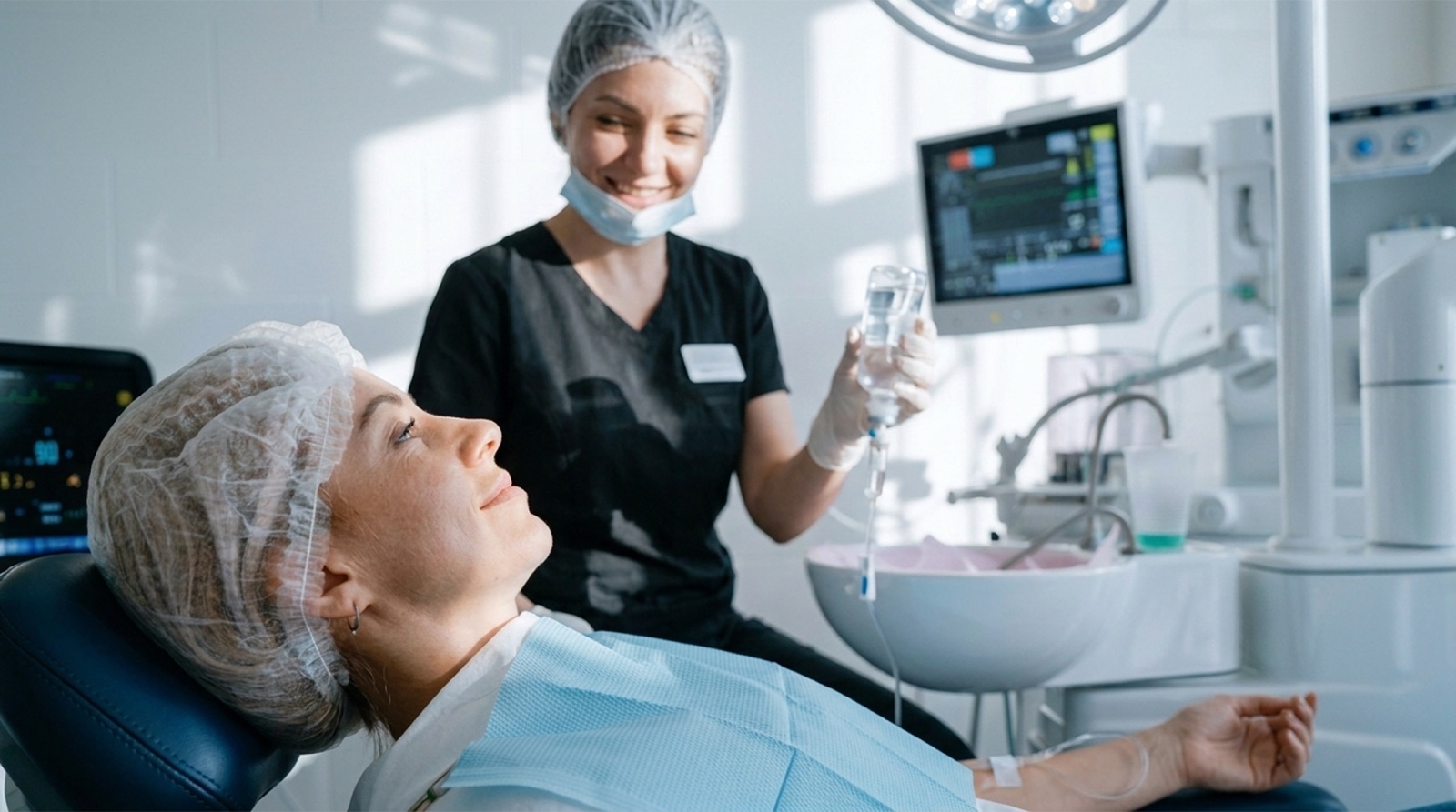 IV sedation administered by our board-certified anesthesiologist at Island Dental