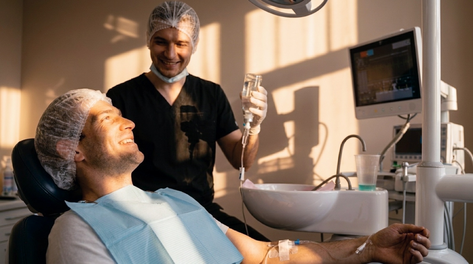IV sedation administered by our board-certified anesthesiologist